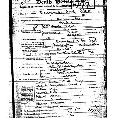 ATTWELL Benjamin Booth - died 12 Jan 1915