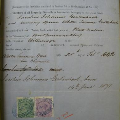 GERTENBACH Jacobus Johannes - 1878