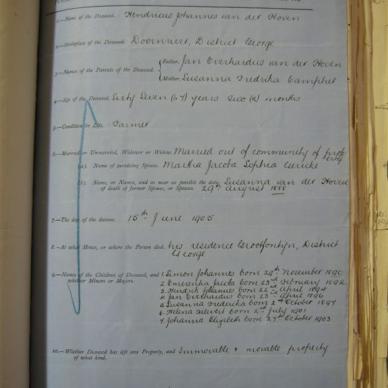 HOVEN Hendricus Johannes, van der - Died 15/06/1905 - Age 67y 2m