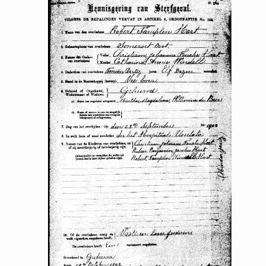 HART Robert Tamplin - died 23 Sept 1903