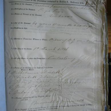 HEERDEN Carolina Romana Croeser, van born SCHETZER - Died 01/03/1876 - Age 65y 8m 20d