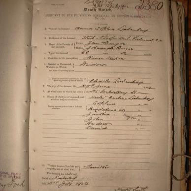 LIEBENBERG Anna Sophia nee BURGER, 1902, MOOC 6-9-455, 2380