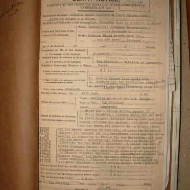LIEBENBERG Johanna Maria nee ESTERHUIZEN voorheen BURGER, 1942, MOOC 6-9-9237, 80247