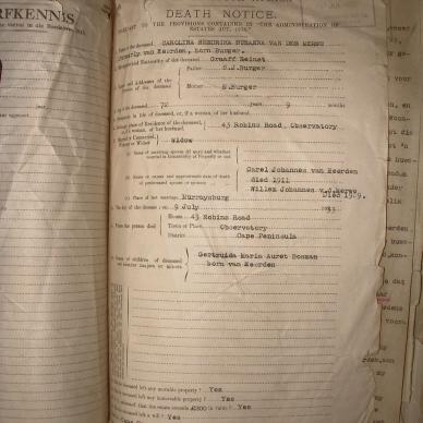 MERWE Carolina Hendrika VAN DER nee BURGER, 1933, MOOC 6-9-4297, 38329