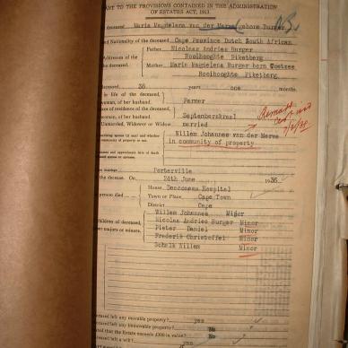MERWE Maria Magdalena VAN DER nee BURGER, 1937, MOOC 6-9-4874, 53387