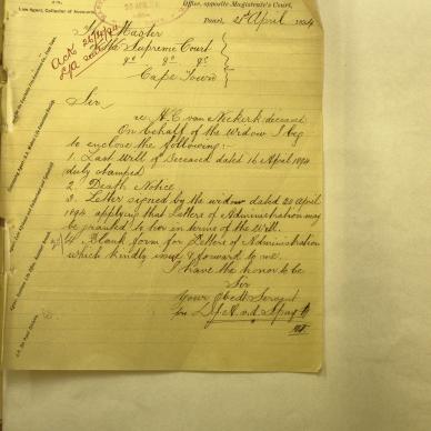 NIEKERK Hendrik Cornelius VAN - 1894 died aged 37 at Paarl - MOOC 6-9-327-882