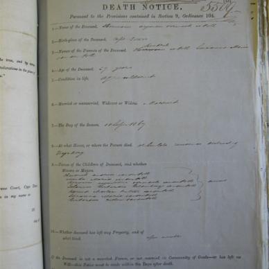 POLL Hermanus Augustus Vermaak, van der - Died 10/091869 - Age 57