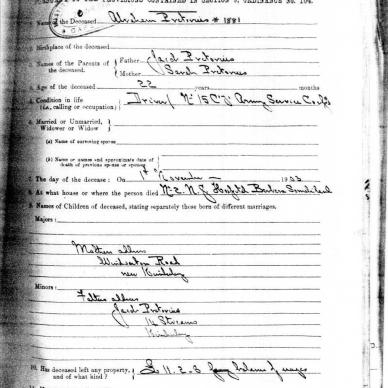 PRETORIUS Abraham - Died 1 Nov 1903