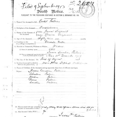 PRETORIUS Rachel nee LINGEVELDT - Died 1 Aug 1913