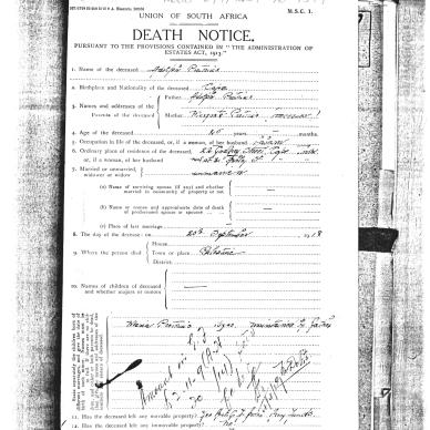 PRETORIUS Adolph - Died 30 Sep 1918