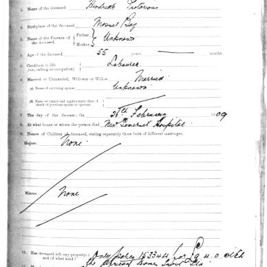 PRETORIUS Hendrik - Died 26 Feb 1909