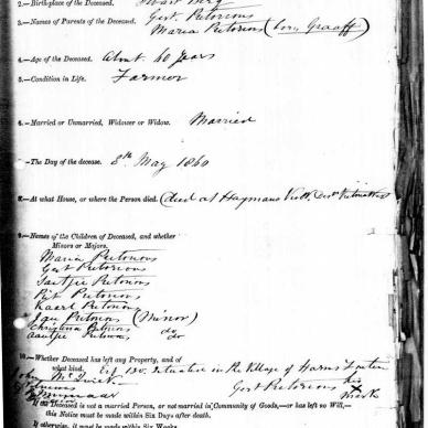 PRETORIUS Gert Jacobus Johannes - Died 8 May 1860