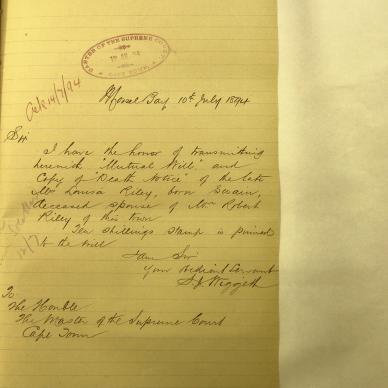 RILEY Louisa nee SWAIN - 1894 - died aged 59 at Mossel Bay - MOOC 6-9-330-1499