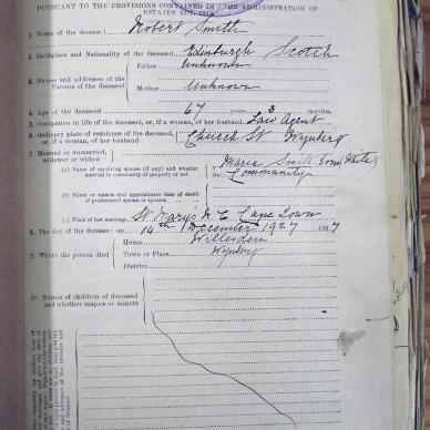 Smith, Robert - died 14 Dec 1927