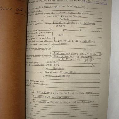 SCHALKWYK Anna Maria Sophia VAN nee BURGER, 1930, MOOC 6-9-3700, 26217