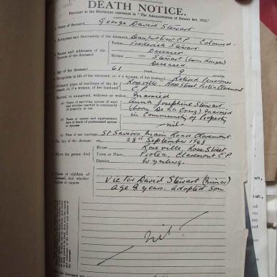 STEWART George David - died 28 Sep 1948