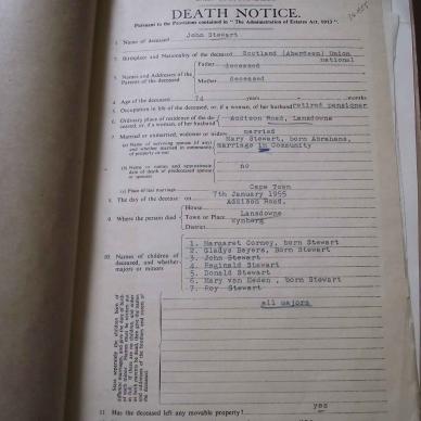 STEWART John - died 7 Jan 1955