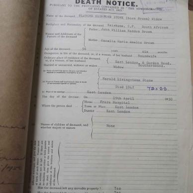 STONE Blanche Eleanore BROWN - died 15 Apr 1950