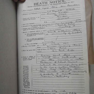 STONE Ethel Agnes REARDON - died 31 March 1947
