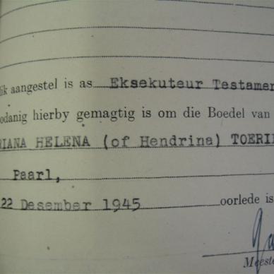 TOERIEN Adriana Helena - 1946 - MOOC 6/9/12624, 278/46 - AKA
