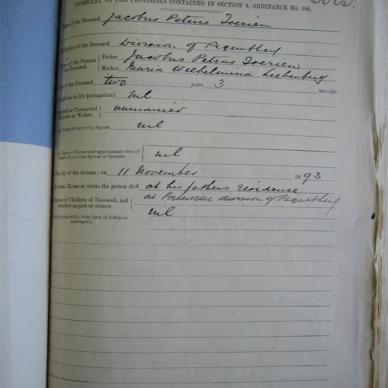 TOERIEN Jacobus Petrus - 1898