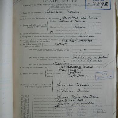 TOERIEN Louwrens - Died 26/02/1914 - Age 52
