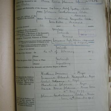 TOERIEN Anna Maria Johanna born BLAKE - Died 04/02/1917 - Age 50y 6m