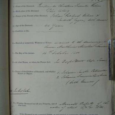 TOERIEN Geertruyda Christina Frederika born KILIAN - Died 14/10/1850 - Age 44