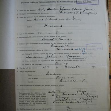 TOERIEN Hester Christina Johanna Adriana born MERWE, van der - Died 12/11/1918 - Age 50y 7m