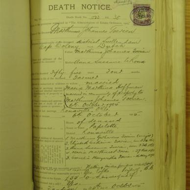 TOERIEN Marthinus Johannes - Died 06/10/1905 - Age 55y 4m