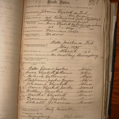 TOIT Johanna Elizabeth DU nee BURGER, 1898, MOOC 6-9-374, 881