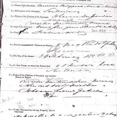 TREU Barendina Philippina Maria born NIEMAND - died 24 Feb 1858