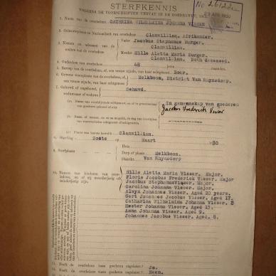 VISSER Cathrina Wilhelmina Johanna nee BURGER, 1930, MOOC 6-9-3696, 26122