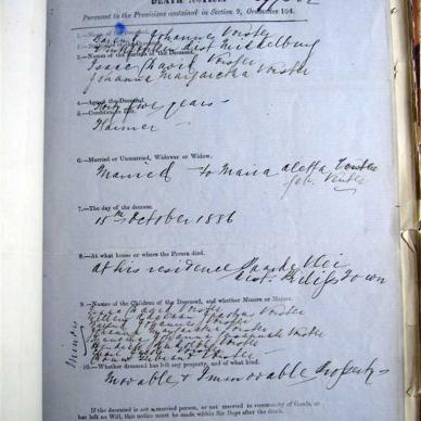 VORSTER Barend Johannes - Died 15/10/1886 - Age 45