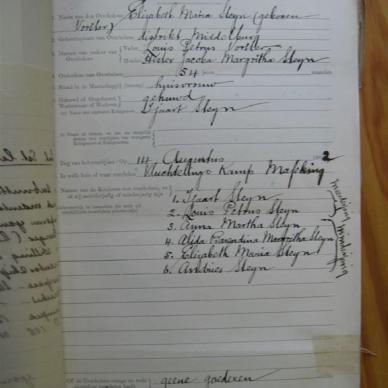 VORSTER Elizabeth Maria married Steyn - Died 14/08/1902 - Age 54