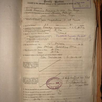WIT Anna Susanna Francina DE nee BURGER, 1918, MOOC 6-9-1222, 3689