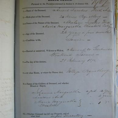 WIID Sievert Jacobus  - Died 28/02/1872 - Age 26y 4m