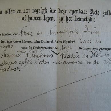WESSELS Johannes Wilhelmus - Died 25/07/1872 - Age 43y 4m 14d