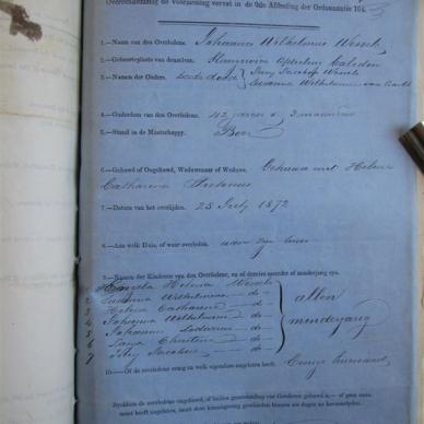 WESSELS Johannes Wilhelmus - Died 25/07/1872 - Age 42y 3m