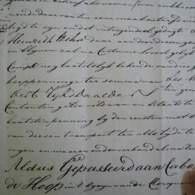 BEHR Georg Heinrich - 1802 - Deed of Transfer of slave Louisa of Mozambique