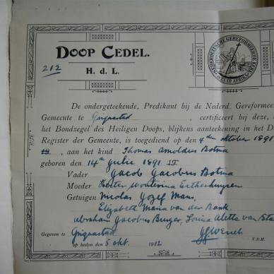 BOTMA Jacob Jacobus - 1898