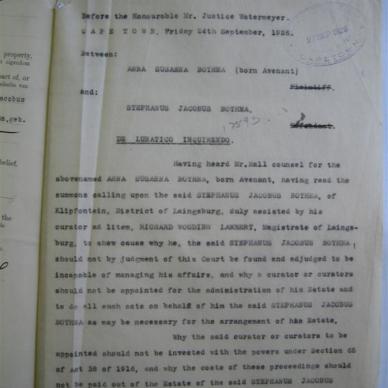 BOTHMA Stephanus Jacobus - 1926