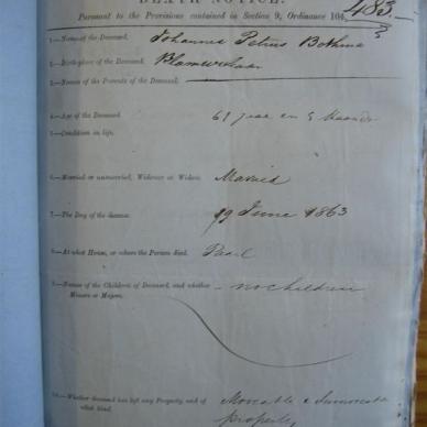 BOTHMA Johannes Petrus - Died 19/06/1863 - Age 61y 5m
