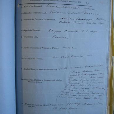 BOTMA Cornelus Christoffel - Died 22/12/1882 - Age 60y 10m 5d