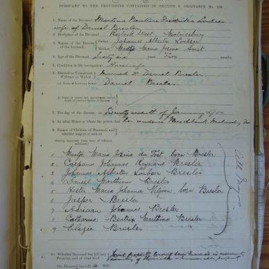 Bresler, Martina Beatrix Fredericka (born Loubser) - MOOC vol:6/9/397 Ref:303