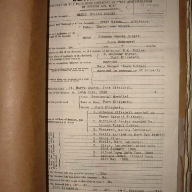 BURGER Henry Mullen, 1942, MOOC 6-9-9614, 82448