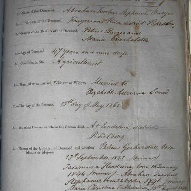 BURGER Abraham Jacobus Stephanus, 1863, MOOC 6-9-103, 369