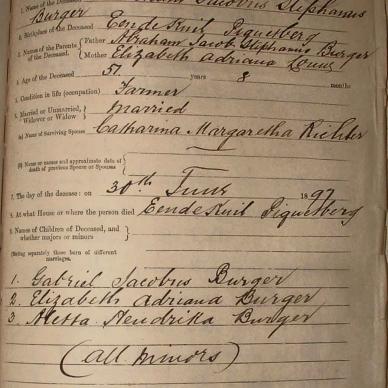 BURGER Abraham Jacobus Stephanus, 1897, MOOC 6-9-368, 2352
