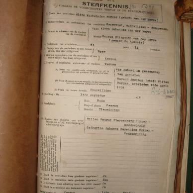 BURGER Alida Wilhelmina nee VAN DER MERWE, 1924, MOOC 6-9-2669, 5439