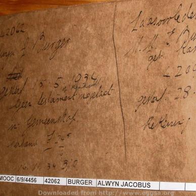 BURGER Alwyn Jacobus, 1934, MOOC 6-9-4456, 42062 (2)